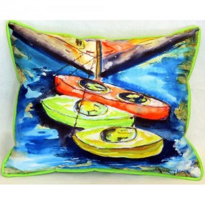 Betsy Drake Interiors Kayak Indoor/Outdoor Lumbar Pillow HUC1832